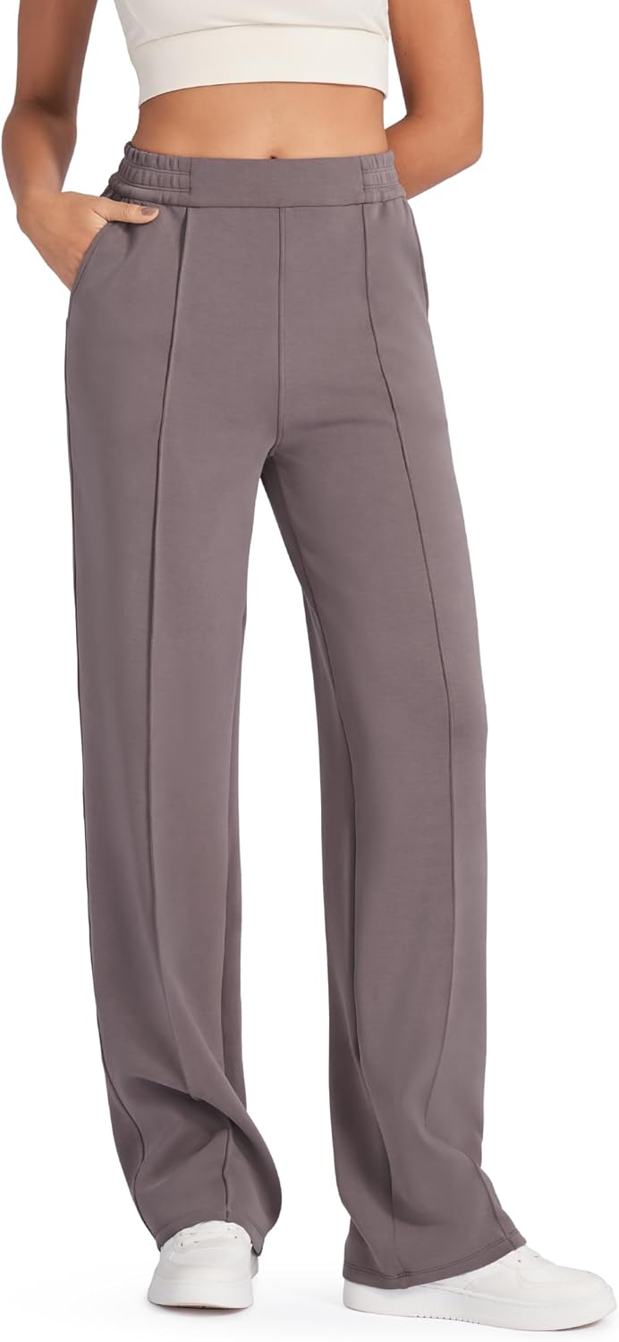 Modal Soft Women Wide Leg Sweatpants with Pockets Yoga Pants Casual Lounge Trousers 25"/27"/29"/31"/33"