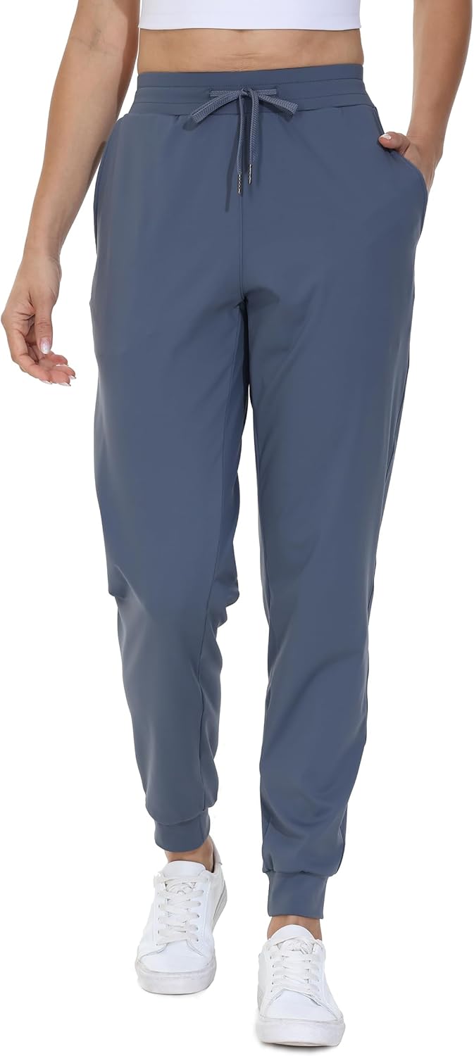 Women Athletic Joggers Pants with Pockets Workout Running Gym Track Travel Lounge Casual Stretch Tapered Sweatpants