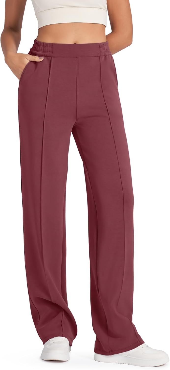 Modal Soft Women Wide Leg Sweatpants with Pockets Yoga Pants Casual Lounge Trousers 25"/27"/29"/31"/33"