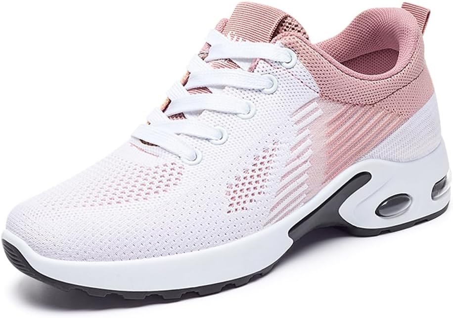 Womens Sneakers Air Cushion Running Shoes Lightweight Tennis Walking Shoes Mesh Breathable Gym Work Fashion Sneakers Athletic Comfortable Casual
