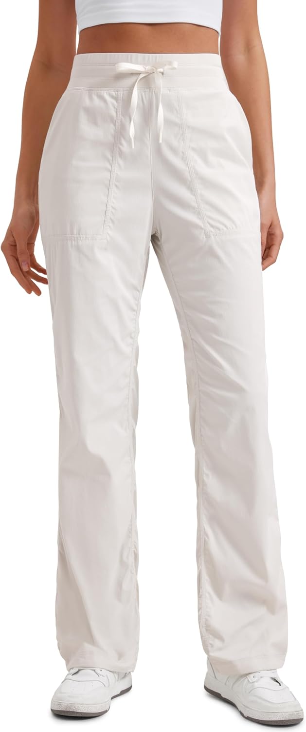 Lightweight Straight Leg Workout Pants for Women 28"/30" Casual Ruched Work Gym Athletic Joggers with Pockets