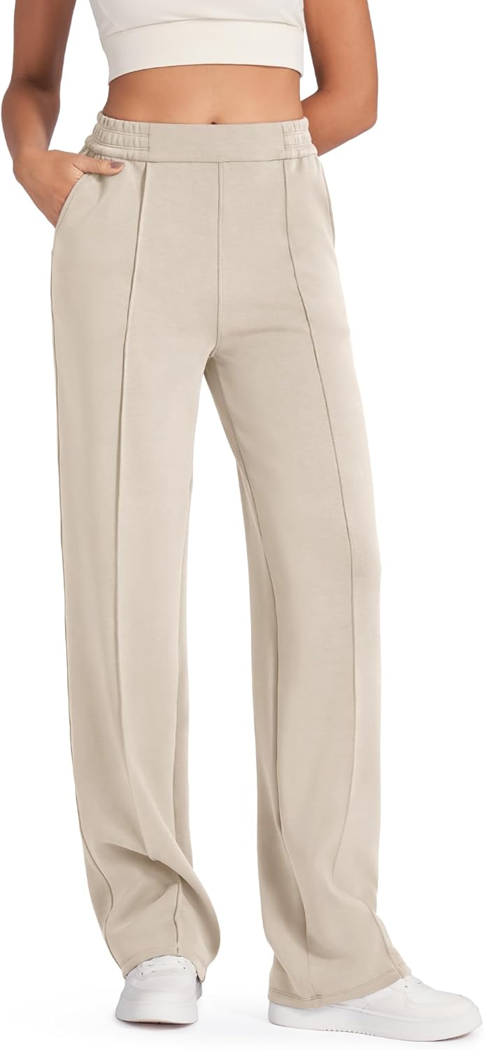 Modal Soft Women Wide Leg Sweatpants with Pockets Yoga Pants Casual Lounge Trousers 25"/27"/29"/31"/33"