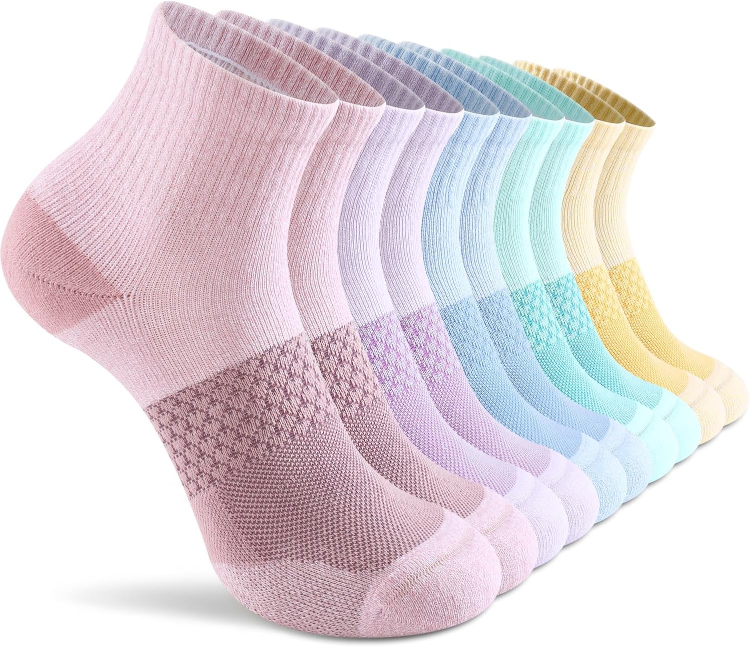 5 Pairs Women's Ankle Socks Running Athletic Sport Socks with Cushion