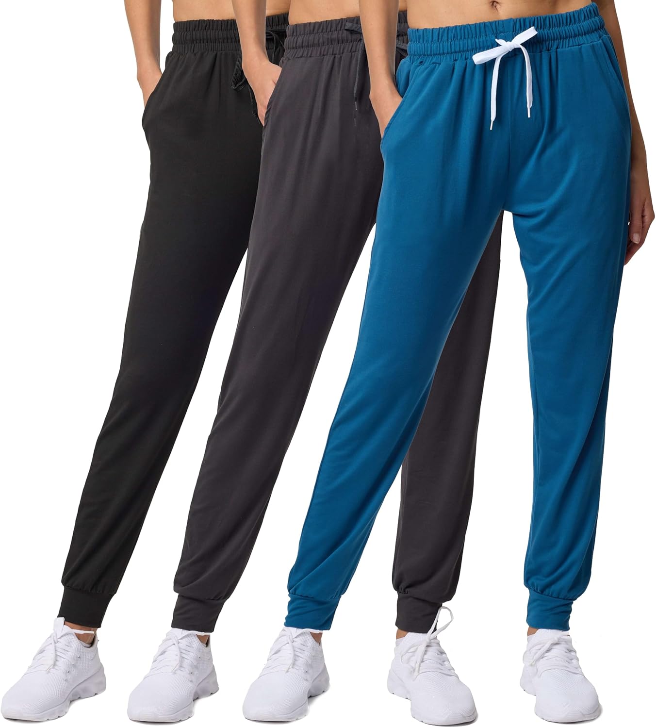 3 Pack: Women's Ultra-Soft Lounge Joggers Sweatpants Athletic Yoga Pants with Pockets (Available in Plus)