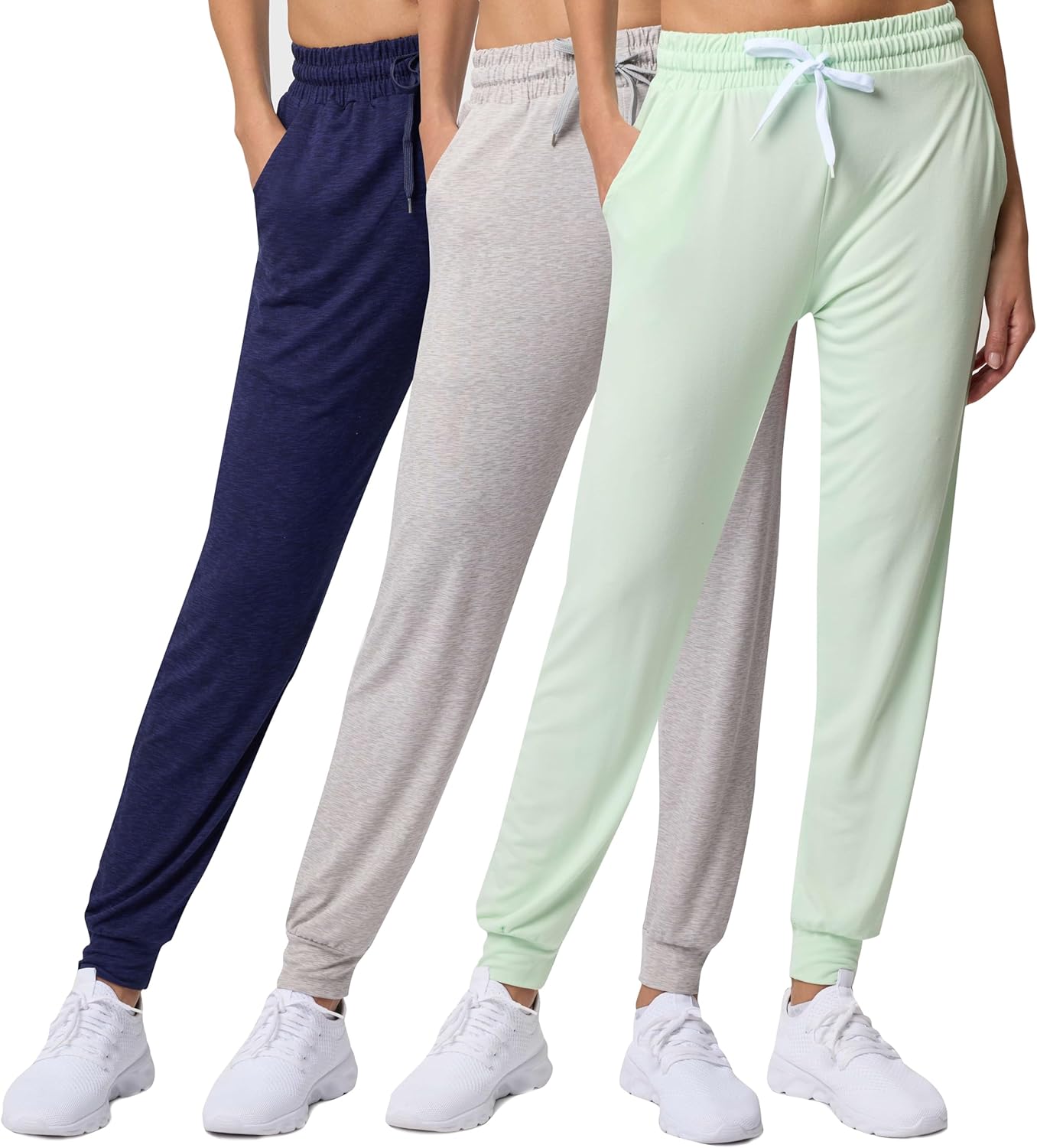 3 Pack: Women's Ultra-Soft Lounge Joggers Sweatpants Athletic Yoga Pants with Pockets (Available in Plus)