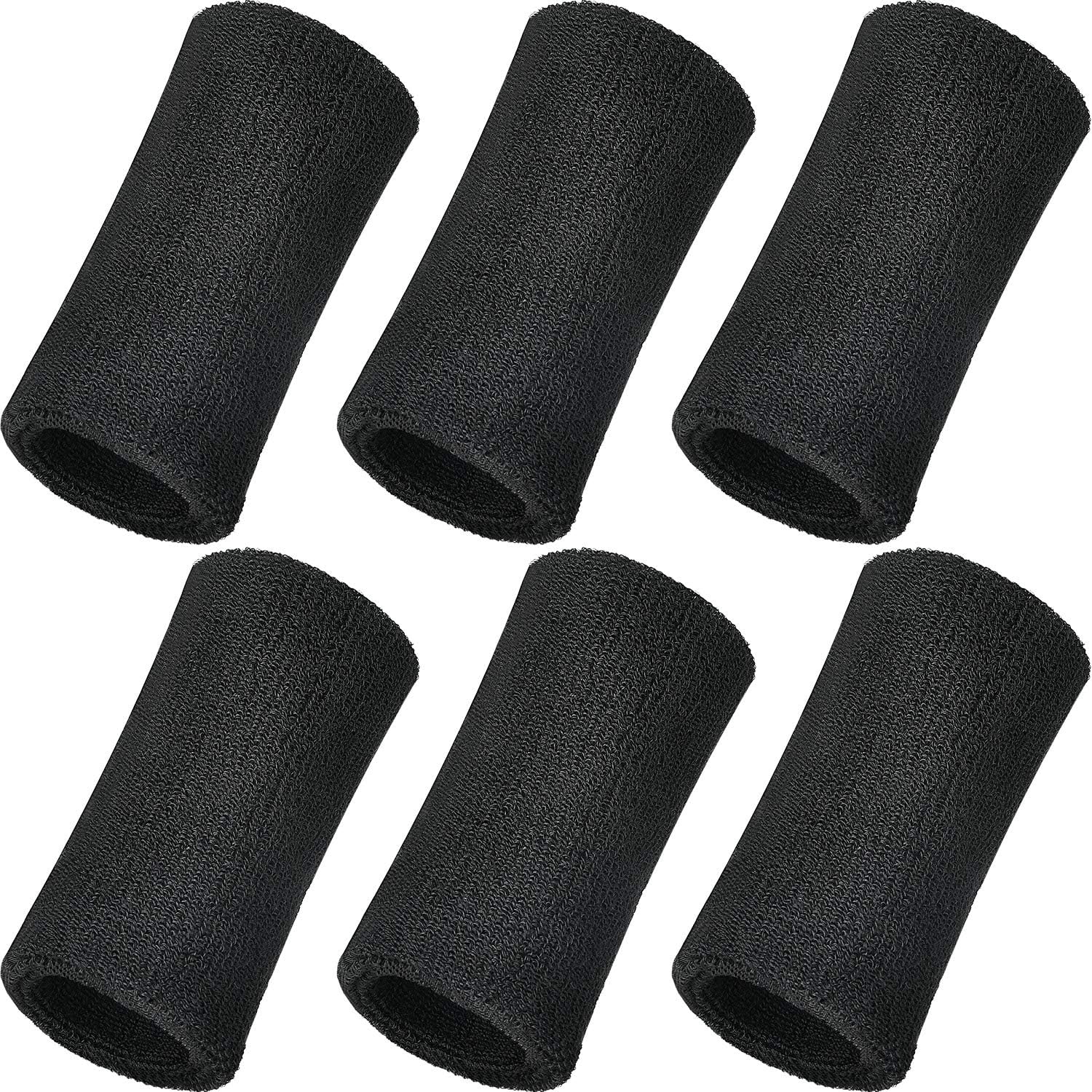 6 Inch Wrist Sweat Bands for Men Women Tennis Elastic Athletic Long Sweatband Wrist Absorbent for Basketball Tennis Running Outdoor Activity